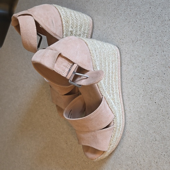 Open Toe Ankle Strap Espadrilles Wedges - Picture 5 of 8